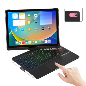 Nueva llegada para iPad 10th 10,9 pulgadas 360 grados de rotación aceptar OEM con BT retroiluminado Touchpad teclado inalámbrico funda Tablet - Product Image 5