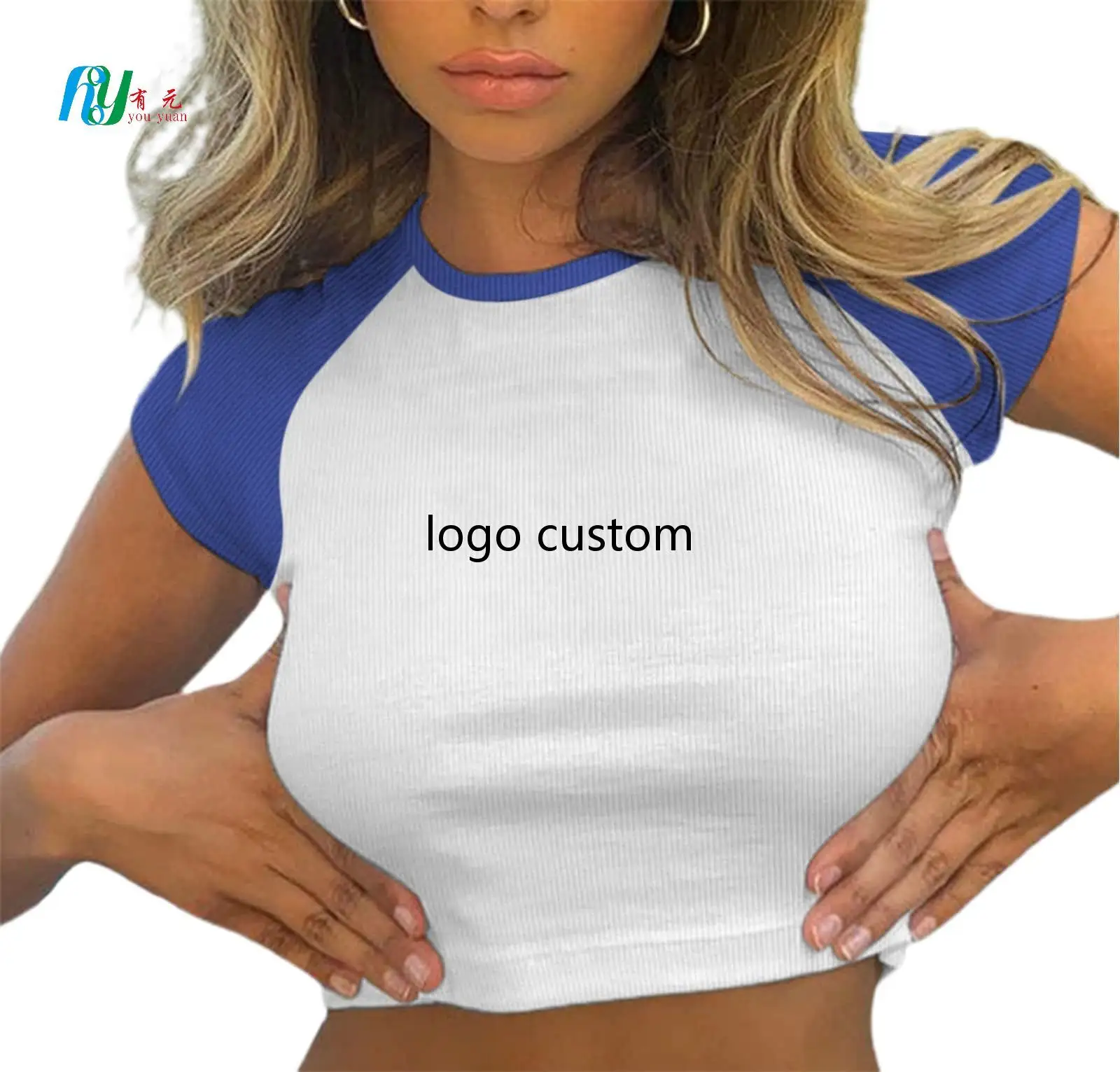 Diseño personalizado Slogan Y2K Imprimir Béisbol Crop Top Sexy Camiseta recortada Mujeres Suave Algodón Spandex Niñas Verano Bebé Tee
