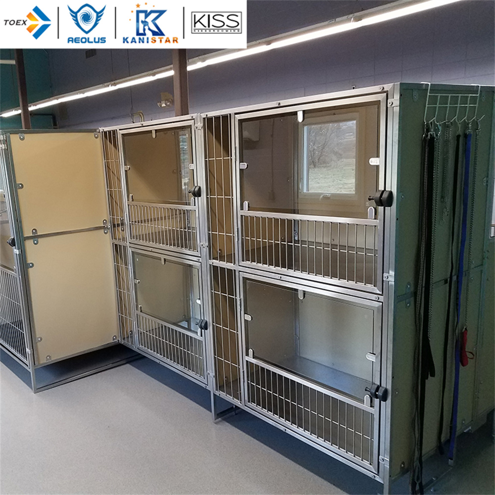 HDPE Draining Kennel with Tempered Glass Door