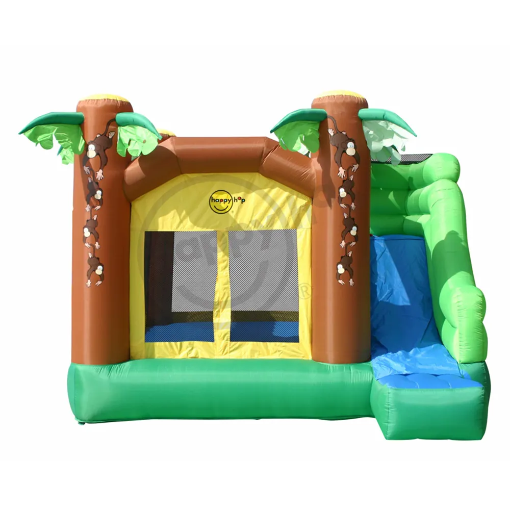 Casa inflable de rebote OP 2023 Simpson, calabaza, jungla, blanco y rosa