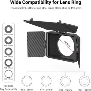 Smallrig <span class=keywords><strong>Mini</strong></span> Matte <span class=keywords><strong>Box</strong></span> Pro đi kèm với khay lọc 4x5.65 và vòng chuyển đổi 67mm/72mm/77mm/82mm-95mm-3680 - Product Image 5