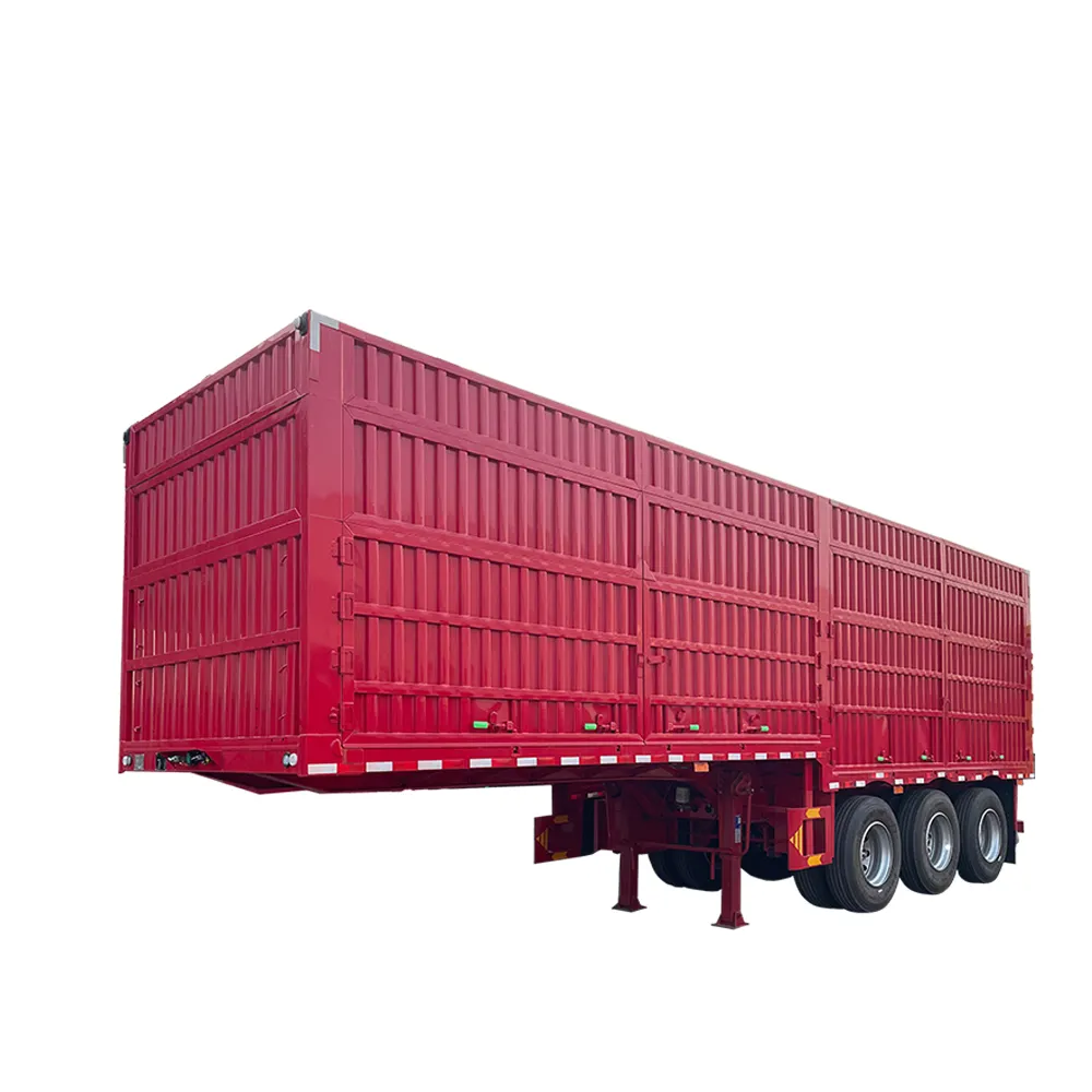 80トン3アクスル45フィート53フィートドライバンセミトレーラーカーゴボックスコンテナバルク商品トラックトレーラーを運ぶことができます