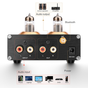 GAP-6J1 BT 5.0หลอด Preamp เครื่องขยายเสียงสเตอริโอ Preamplifier พร้อมปรับเสียงเบสเสียงแหลม - Product Image 6