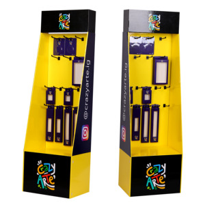 Custom Cardboard Mobile Phone Accessories for Retail Advertising Promotion <strong>Paper</strong> Make up Floor <strong>Hook</strong> <strong>Display</strong> <strong>Stand</strong> - Product Image 1