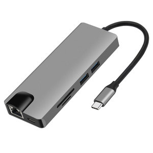 USB3.0 USB C Hub 9 in 1 stazione di ricarica PD tipo c adattatore con HDTV4k RJ45 jack Audio - Product Image 2
