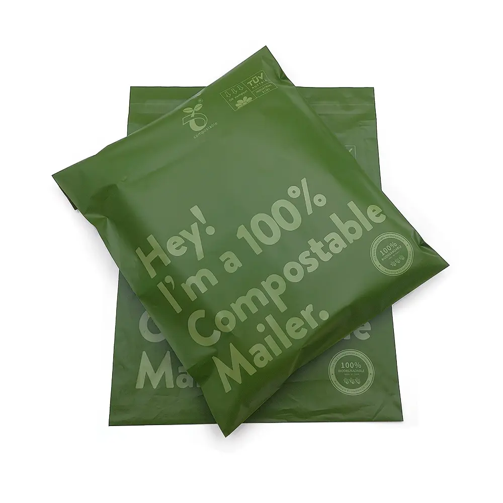 Tas surat kustom dapat didaur ulang krem plastik Matte tas surat pengiriman kilat layanan kurir cetak