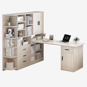 Mesa de estudio de diseño creativo de combinación flexible de estilo nórdico personalizado con estantería - Product Image 2