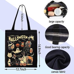 Cá nhân Halloween Túi Quà Tặng bông vải Tote đặt hàng số lượng lớn 50 cái + giảm giá - Product Image 3