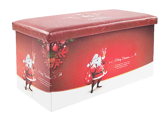 2022 New Christmas design foldable ottoman bench and collapsible foot stool leather pouffe high quality fashion