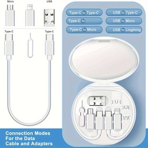 5合1快速充电套件USB C至Type-C Micro OTG快速充电电缆套件，适用于iPhone 11 12 13 14 15 16 Pro Max三星小米 - Product Image 6