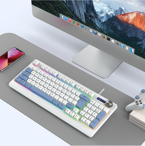 Teclado inalámbrico K93 RGB de 93 teclas para jugadores, diseño ergonómico de membrana USB tipo C con idioma inglés para uso en portátiles de escritorio - Product Image 1