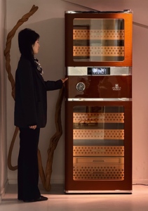 Raching RR980 Brown Biggest Capacity Electronic Cigar Humidor With Cigar Resistance <strong>Detection</strong> <strong>Function</strong> - Product Image 6