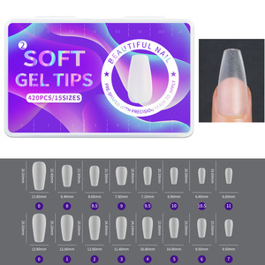 BETIFNAIL yumuşak jel İpuçları tam kapak üzerinde 15 boyutları basın mat tırnak İpucu özel Logo badem kare Ultra ince tırnak İpuçları - Product Image 5