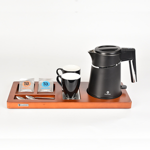 2024 <strong>New</strong> Design <strong>Easton</strong> Hotel Double Wall Kettle with Modern Wooden Tray Set Hotel