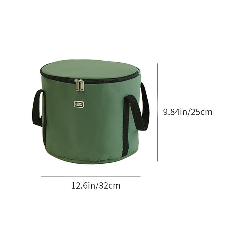 ถังแช่เท้าขนาดเล็กสีเขียวทหารพร้อมฝาปิด