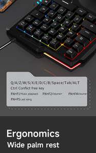 Hot Selling One Hand <strong>Keyboard</strong> Mini Gaming <strong>Keyboard</strong> Wired Backlit Suitable for Phone and <strong>Computer</strong> - Product Image 3