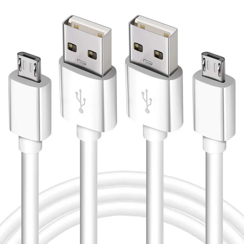Bulk 50cm 1m 2m High Quality Cheap Charging Only PVC Molding Type White V8 Micro B USB Charging Cable for Samsung LG Android