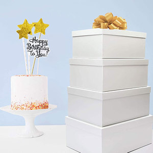Caja organizadora de cartón rectangular, caja de regalo de cartón duradero y reutilizable, color rosa blanco, anidadas, plateado mate - Product Image 5