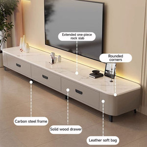 Rock slab <span class=keywords><strong>TV</strong></span> tủ phòng khách nhà căn hộ nhỏ ánh sáng sang trọng cao cấp hiện đại đơn giản sàn đứng Bàn cà phê Tủ <span class=keywords><strong>TV</strong></span> - Product Image 3
