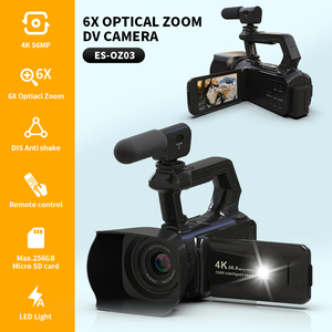 新型6X光学变焦4k摄像机56MP摄像机，带麦克风和手持稳定器 - Product Image 3
