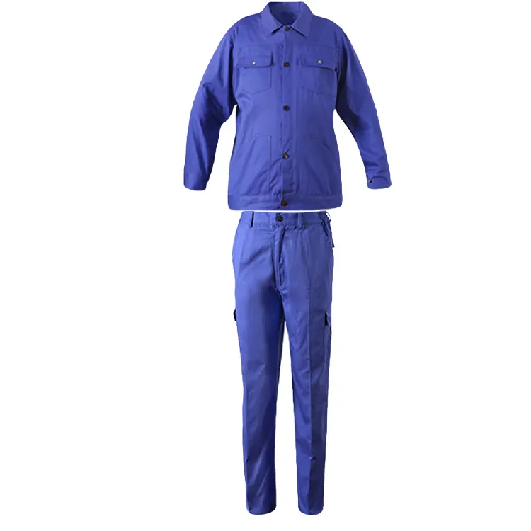 Offre Spéciale 100% coton chine prix Moins Cher coton sergé uniforme de sécurité bleu combinaisons de travail