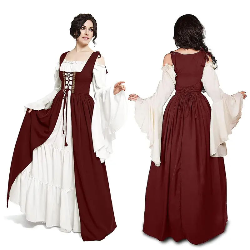 Vestido medieval de Halloween renacentista Vestido largo clásico Listo en stock Vestido de mujer