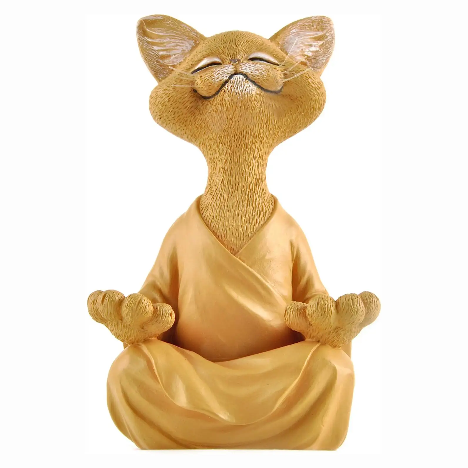 Boeddha Kat Beeldje Meditatie Yoga Gelukkige Kat Collectie Kattenliefhebber Cadeau