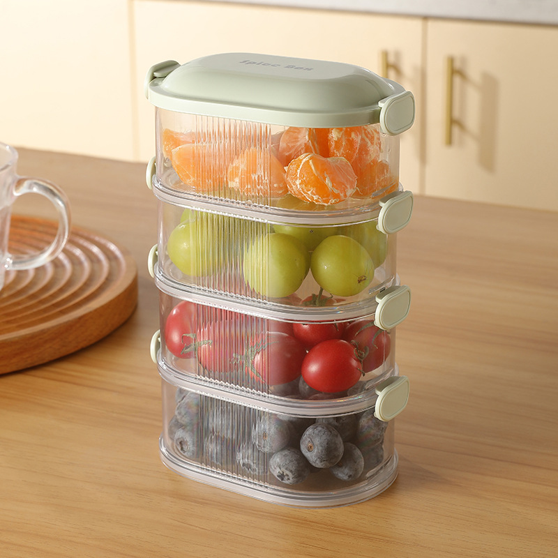 กล่องเก็บของ 4 ชั้น - สีเขียว