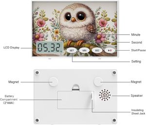 Timer digitale magnetico da cucina con funzione di registrazione vocale anni '20, Display a LED-ideale per cucinare, cucinare, andare in classe e lavorare - Product Image 3