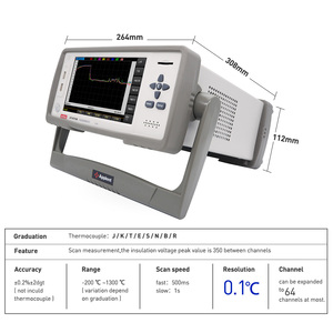 Medidor de temperatura multicanal, registrador de datos, termómetro Industrial, AT4708 - Product Image 3