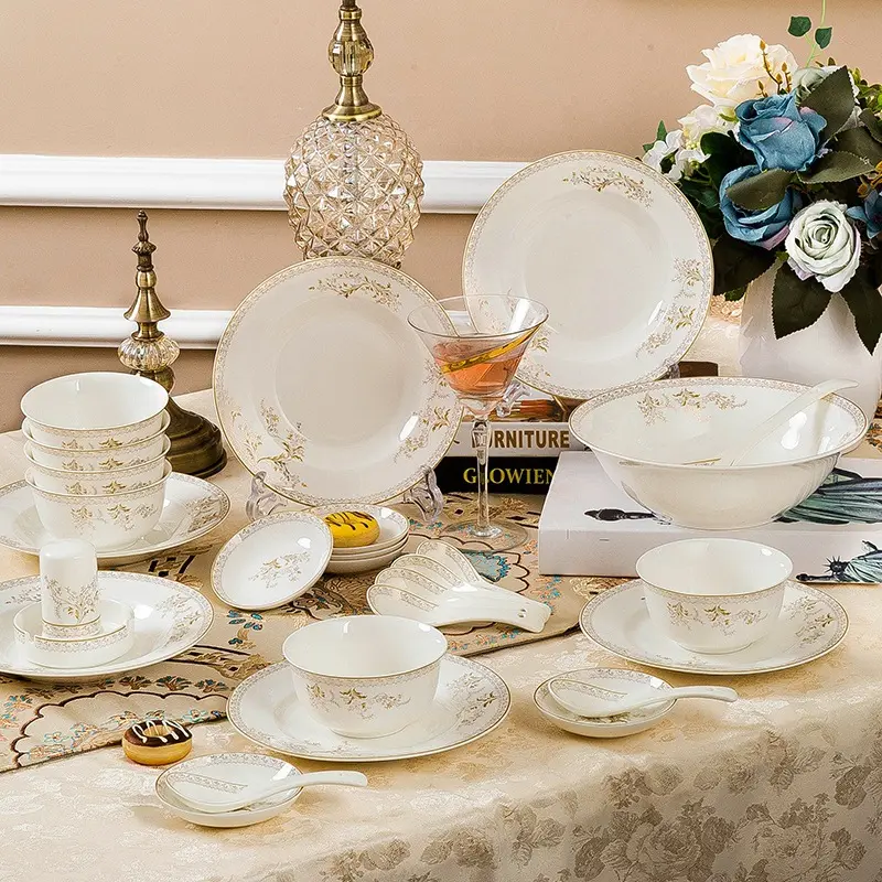 Porcelana Louça Prato Prato Tigela Pires Set Louça Estilo Nórdico Cerâmica Dinner Set Caixa CLASSIC Party Sustentável