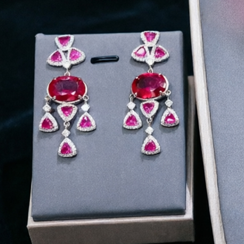 boucles d'oreilles rouges