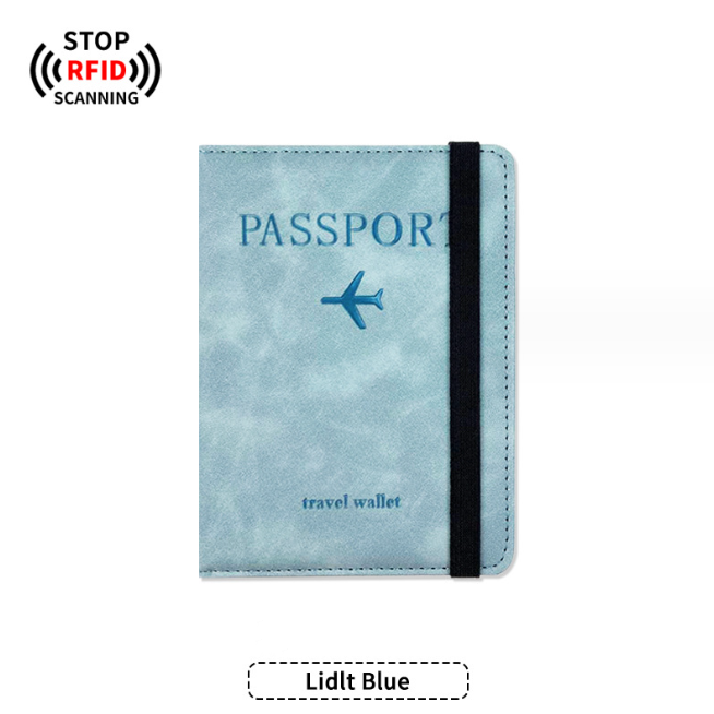 light blue passport holder