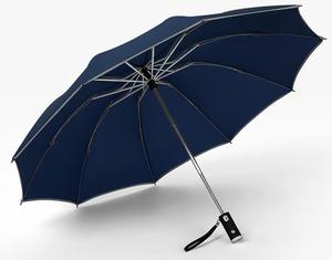 190T PG商务礼品3折反光发光二极管灯柄自动雨伞带标志印刷 - Product Image 4
