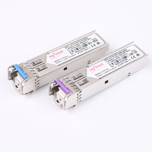 ตัวรับส่งสัญญาณใยแก้วนำแสง1310/1490nm โมดูลสองทิศทาง1.25G SFP 10KM สำหรับเครือข่าย WIFI 3G - Product Image 1