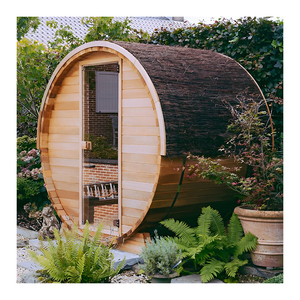 Outdoor Barrel Sauna with Lighting Sound <strong>System</strong> and Ventilation Heated by Stove for Steam <strong>Function</strong> - Product Image 3