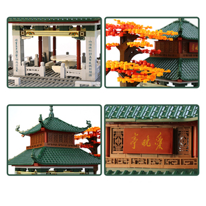 Wange eğitici oyuncaklar çin mimari model yapı taşları Aiwan <span class=keywords><strong>Ting</strong></span> Pavilion 3D DIY bulmaca monte çocuk oyuncakları