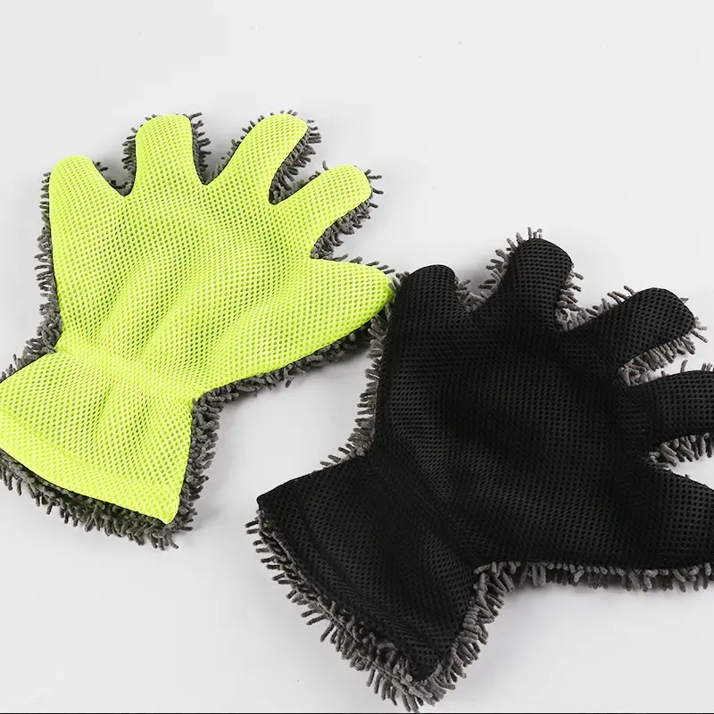 New Design Five Fingers Hot Sell High Quality Soft Chenille Super Cleaning Car Wash Glove