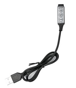 DC5V Mini-RGB LED-Streifen Fernbedienung bunter USB-Anschluss 4-Pin-Fernbedienung 3 Tasten Einstellbare Helligkeitsregler LED-Streifen Lichter - Product Image 1