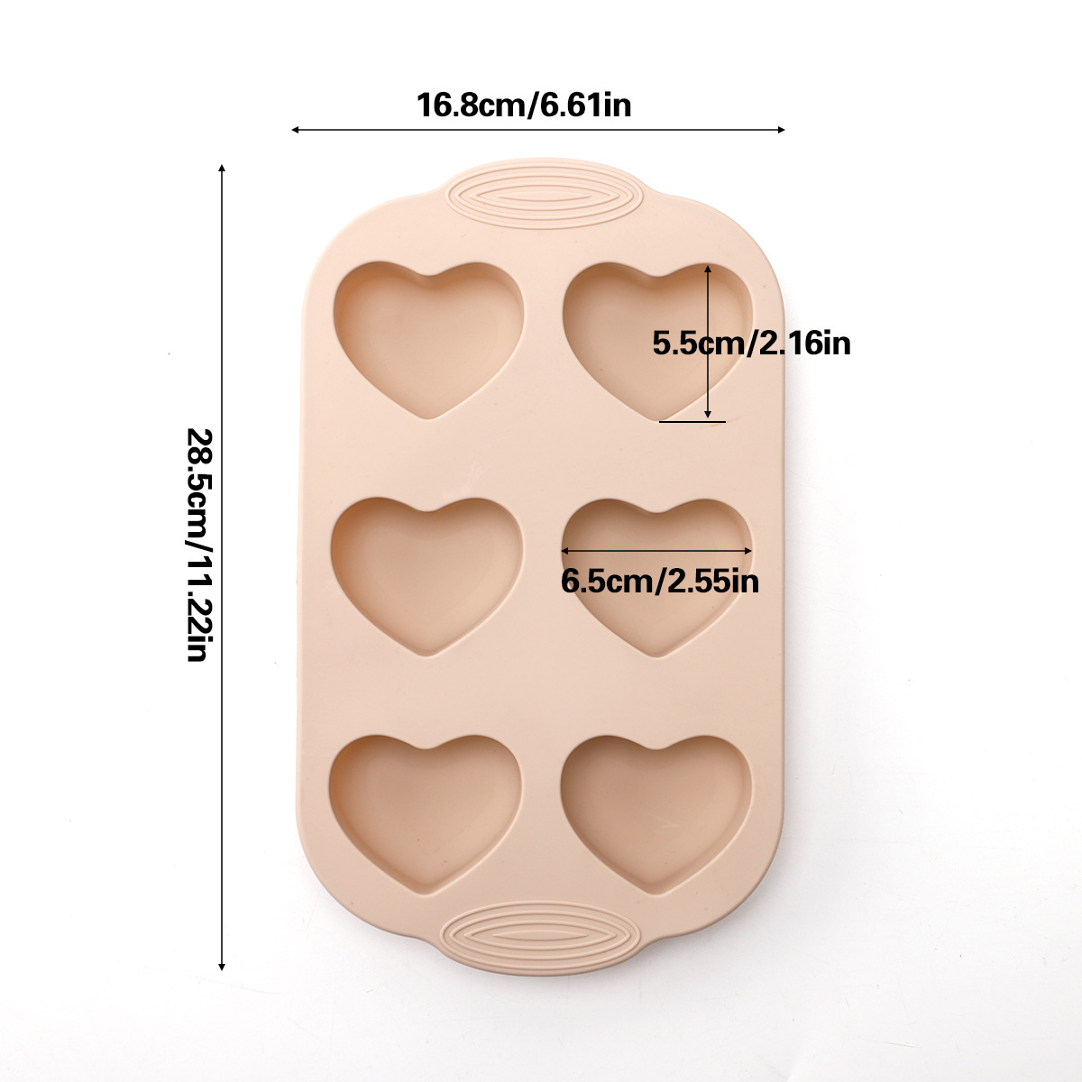 Moule à gâteau en forme d'amour 6 pièces (rose)
