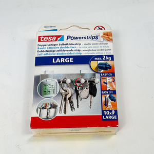 Tesa Powerstrips 58000 Large Weighing <strong>up</strong> to 2 kg for the Removable Fixation of Flat Objects Self <strong>Adhesive</strong> Double Sided Strips - Product Image 1