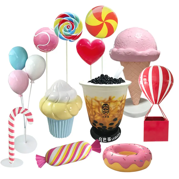 Grand ornement de cupcake/accessoire de crème glacée en mousse/mousse 3d bonbons sucettes modèles de tasses à lait peuvent être personnalisés