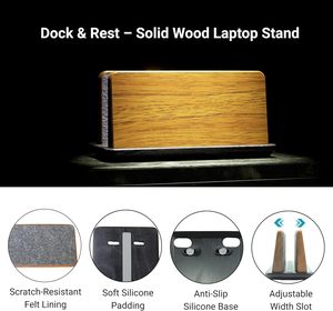 Yukmin Gỗ Có Thể Điều Chỉnh Máy Tính Xách Tay Đứng Thẳng Đứng Cho Bàn Tiết Kiệm Không Gian Macbook Đứng Với Non-Slip Cơ Sở Cho Văn Phòng Chơi Game Không Gian làm việc - Product Image 6