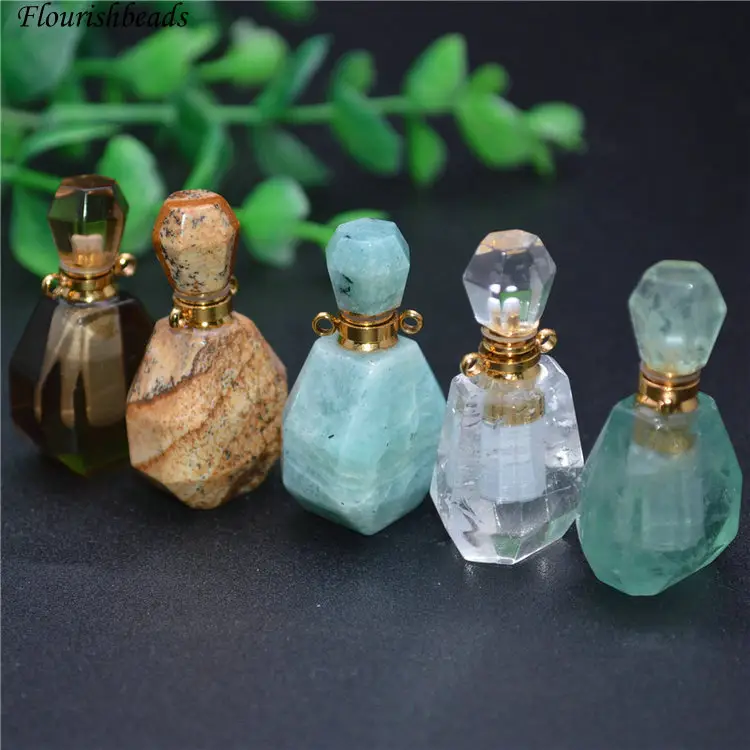Mini colgante de botella de Perfume de piedra Natural de GEMA con cuentagotas