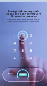 スマートドアWiFi接続キーバックアップ付き電子生体指紋デジタルハンドルロック - Product Image 3
