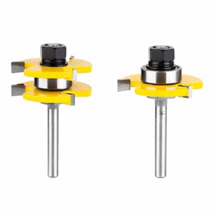 2pcs Tongue and Groove Router Bit Set <strong>1</strong>/2&quot; X <strong>1</strong>/<strong>4</strong>&quot; - <strong>1</strong>/2&quot; Shank Woodworking <strong>Cutter</strong> Tenon <strong>Cutter</strong> for Woodworking Tools - Product Image 3