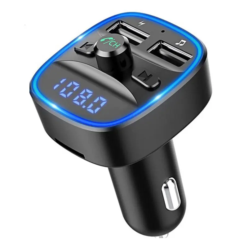 MP3 Double USB 2 Port Chargeur De Voiture avec LED Affichage FM Transmetteur Appels Mains Libres pour Mobile Téléphone De Voiture Rapide De Charge