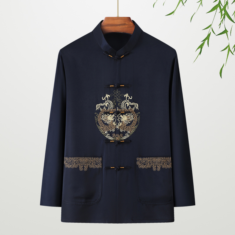 Men's navy blue long-sleeved top