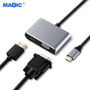 Piezas de accesorios de uso común, hub usb C macho a HDMI VGA hembra, Adaptador tipo c a hdmi vga - Product Image 2