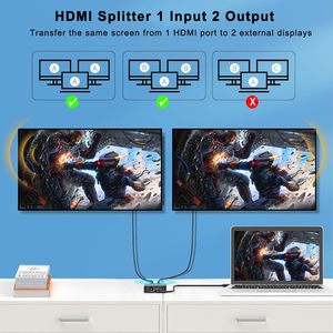 Jasoz 40M HDMI Spliter 1 ingresso a 2 uscita 4K @ 30Hz 1080p @ 60Hz HDMI trasmettitore e ricevitore per due monitor